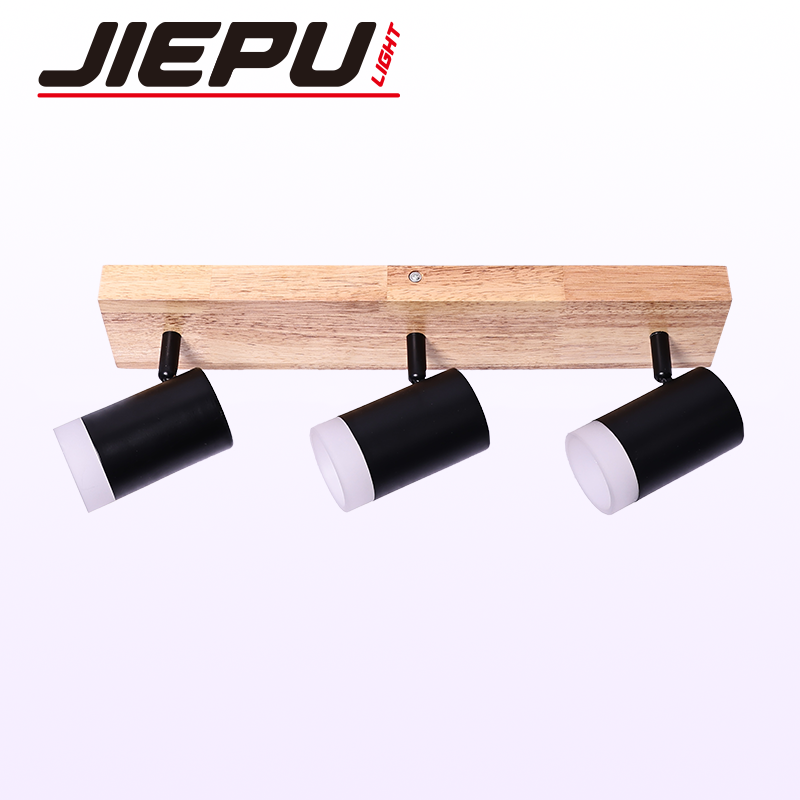 GU10  Wooden base spotlight Three head