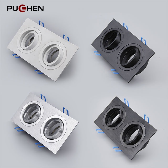 172*92MM Square Aluminium Recessed Downlight Doubl